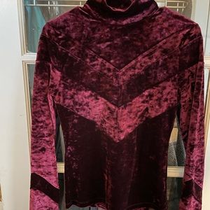 Vintage red velvet turtleneck